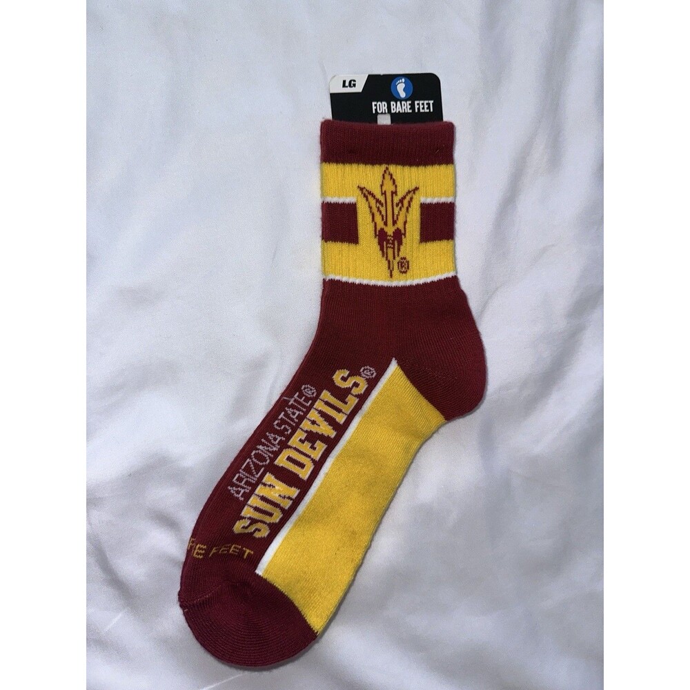 For Bare Feet Arizona State Sun Devils Care Socks Sz L